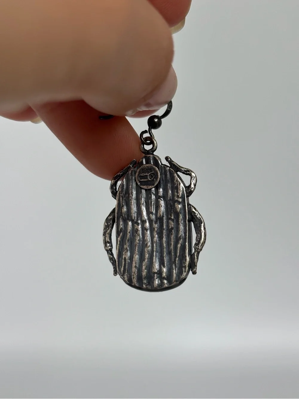 Bottega Veneta Black and Yellow Scarab Beetle Drop Silver Earrings - Picture 2 of 4
